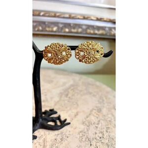 Womens Gold Vintage Antique‎ Oval Shoe Clips
